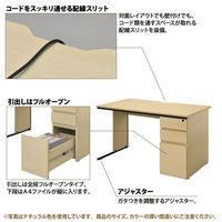 【車上渡し】アール・エフ・ヤマカワ ワークデスク2 片袖机 幅1200×奥行700×高さ700mm ナチュラル 1台（2梱包）（直送品）