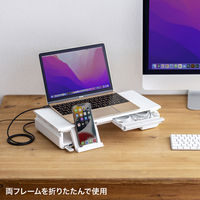 サンワサプライ USB Type-C接続ハブ付き机上ラック(ホワイト) MR-LC210CHW 1個（直送品）