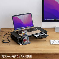 サンワサプライ USB Type-C接続ハブ付き机上ラック(ブラック) MR-LC210CHBK 1個（直送品）
