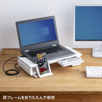 サンワサプライ USBハブ付き机上ラック(ホワイト) MR-LC211HW 1個（直送品）