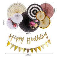 ハンズプロ ペーパーファン HAPPY BIRTHDAY キット 花柄 hans-011 1セット