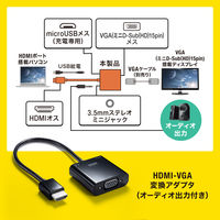 サンワサプライ HDMI-VGA変換アダプタ(オーディオ出力付き) AD-HD23VGA 1個（直送品）