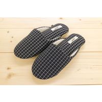 やわらか炭パイプ入りスリッパ aciu 格子 154114570（直送品）
