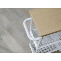 アイリスオーヤマ ウッドトップメタルポールワゴン MKW-WT3S 1台