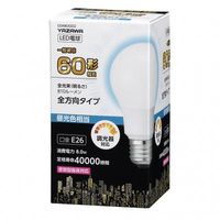 ヤザワコーポレーション 一般電球形LED電球 60W相当 昼光色 全方向タイプ 調光対応 LDA8DGD2 1個