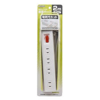 延長コード  電源タップ AC×4個口  スイッチ付  2m ホワイト Y02412WH YAZAWA 1個