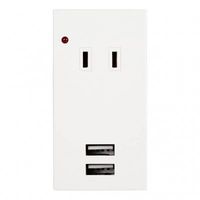 ヤザワコーポレーション 雷ガード付フロントタップ型2AC+2USB 2.1A ホワイト Y02FSK400WH2U 1個