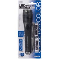 オーム電機 LED懐中電灯 58lm 単3×2本 スケルトン OHM LHP-06A5-K（直送品）