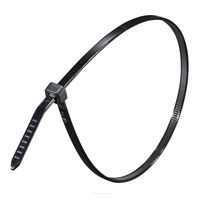 オーム電機 結束バンド ロックタイ 300mm 耐候 黒 OH LT-300W100BK 1個(100本)