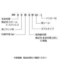 日本ベアリング スライドブッシュ SMKーWーE形(ダブル・角フランジ形・インロー付) SMK35WUUーE 1個（直送品）