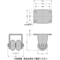 スガツネ工業 低床式双輪キャスター30シリーズ(固定車) SUGー16ー32RーXD SUG-16-32R-XD 1個（直送品）