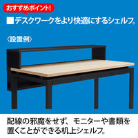Ceha プレノデスクシステム 専用 机上シェルフ ブラック 幅1600mm用 741891 1台（取寄品）