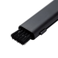 エレコム クリーニングブラシ/コンパクト収納タイプ/2種類の毛/除電/ブラック KBR-014AS 1個