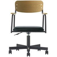 ジャーナルスタンダードファニチャー タスクチェア ブラック 1脚 幅560×奥行580×高さ755～860mm キャスター付き PVCレザー