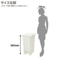 エコン ダストボックス ペダル2枚フタ 70L ゴミ箱 オフホワイト 1個 左右両開き ペタル式フタ付 連結式 日本製 幅338×奥行508×高さ661mm