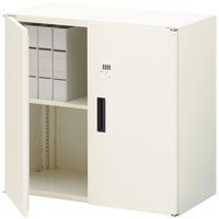 オカムラ スチール収納VILLAGE 両開き（ダイヤル錠） 2段 連結用（上置き） 幅800×奥行400×高さ750mm ホワイト 1台