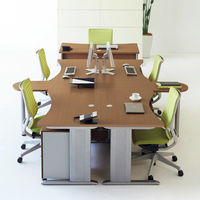 DESIGNA (デザイナ) デザイナライン 平机 ラウンド天板 ダークウォルナット 幅1400×奥行700×高さ720mm 1台 (2梱包)（取寄品）