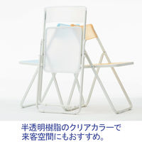well-be　クリアフォールディングチェア　クリアオレンジ　1箱（5脚入）（取寄品）