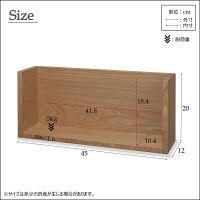 永井興産 ウォールシェルフ(コの字型45)  NA（ナチュラル）幅450×奥行120×高さ200mm　WAL-06　1台（直送品）
