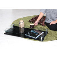 永井興産 3WAYガラステーブル BK（ブラック）幅800×奥行400×高さ385mm　NK-842　1台（直送品）