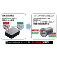 ２．４Ａ　ＵＳＢ急速充電器　ＡｕｔｏＰｏｗｅｒＳｅｌｅｃｔ機能搭載　２ポートタイプ　自動判別ＵＳＢｘ２　ブラック BSMPA2402P2BK（直送品）