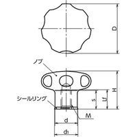 鍋屋バイテック ステンレスハンドノブ KEHS-40-M8-A4-HP-HD（直送品）