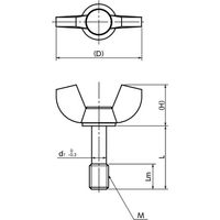 鍋屋バイテック ウイングノブ KWBS-27-M6-15-SC（直送品）