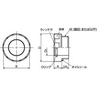 鍋屋バイテック オイルレベルウィンドウ QLGAH-14-M20-1.5-B（直送品）