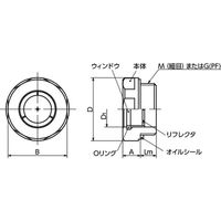 鍋屋バイテック オイルレベルウィンドウ QLGAH-18-M27-1.5-A（直送品）