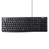 バッファロー ＵＳＢ接続　有線スタンダードキーボード　ロングケーブル　ブラック BSKBU100LBK 1台（直送品）