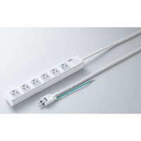 サンワサプライ 3P・6個口・シャッター付き・2.5m TAP-AS4-3PS25 1個（直送品）