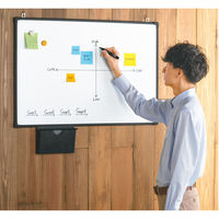 プラス　壁掛けホワイトボード　ブラックフレーム　ボックス付　900×600mm　WBK-0906SJB-BK