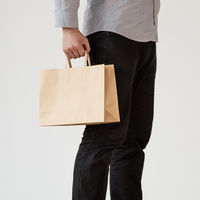 【復活特別価格】アスクル　平紐 クラフト紙手提袋ベーシック　320×230×115 ｍｍ　茶無地　 1セット（300枚入×3箱） オリジナル