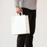 【復活特別価格】アスクル　平紐 クラフト紙手提袋ベーシック　260×315×180ｍｍ　 白無地　 1セット（300枚入×3箱） オリジナル