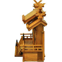 エイ・アイ・エス お神札が簡単に入る神棚 本ケヤキ 三社（長政）中（約）幅620×奥行260×高さ470mm 1台（直送品）