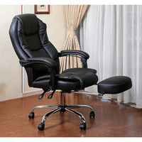 スライドフットレスト付きオフィスチェア 幅680mm 奥行670mm 高さ1010mm（直送品）