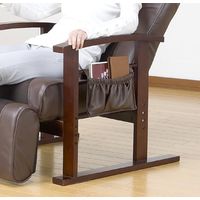 リクライニング高座椅子 ヘッド＆フットレスト付き ブラウン 幅650mm 奥行820mm 高さ1400mm（直送品）