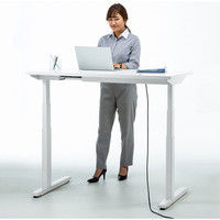 サンワサプライ 電動上下昇降デスク ホワイト 幅1200×奥行700×高さ630～1280mm ERD-M12070W 1台（直送品）