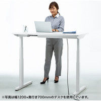サンワサプライ 電動上下昇降デスク ホワイト 幅1400×奥行700×高さ630～1280mm ERD-M14070W 1台（直送品）