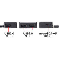 USBハブ　USB2.0　USB2.0×3　USBポート　USB-2HC319BK　サンワサプライ　1個（直送品）