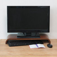 永井興産 曲木液晶モニターラック BR ブラウン 幅545×奥行240×高さ70mm NK-562 1個（直送品）