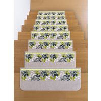 サンコー 足元見やすい階段マット リーフ ライトベージュ KO-49 1セット