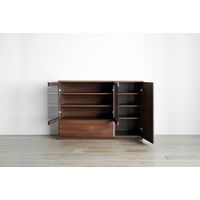 【車上渡し】 関家具 リビングボード ディーク サイド ブラウン 幅1202×奥行412×高さ851mm DEAKSI120 1台（直送品）