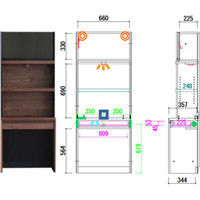 【車上渡し】 関家具 リビングボード デコラ デスク ブラウン 幅702×奥行390×高さ1800mm DECORAD 1台（直送品）