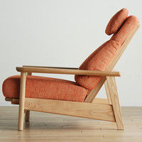 【車上渡し】 関家具 パーソナルチェア 極しゃもじ タモナチュラル/ピラティスオレンジ 幅810mm SYAMOJIPTNPRO 1台（直送品）