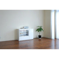 【車上渡し】 関家具 リビングボード テッセル サイド ホワイト 幅1202×奥行412×高さ851mm TESESI120 1台（直送品）