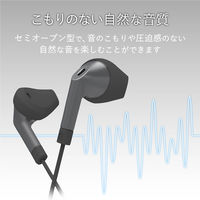 エレコム ステレオヘッドホン（マイク付）/セミオープン型/φ3.5/13.6mmドライバ/FAST MUSIC/F10IM/ブラック 1個