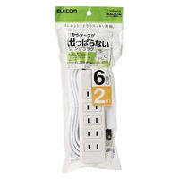 延長コード 電源タップ コンセント 2m 2ピン 6個口 スイングプラグ ホワイト T-S02N-2620WH エレコム 1個