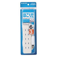 延長コード 電源タップ コンセント 3m 2ピン 6個口 ほこりシャッター 白 T-ST02N-2630WH エレコム 1個（直送品）