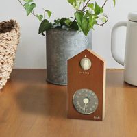 エンペックス気象計 kuuki ハト温湿度計(不快指数計付き) ブラウン KU-4763 1個